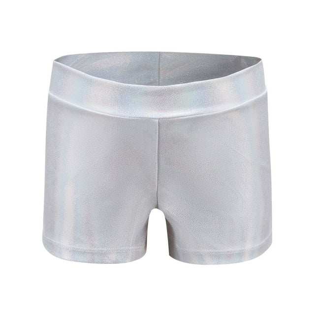 Odeerbi 2-7 Años Niños Niñas Metálico Brillante Brillante Baile Pantalones Cortos Deportivos Casual Color Sólido Estampado Caliente Baile Práctica Ropa