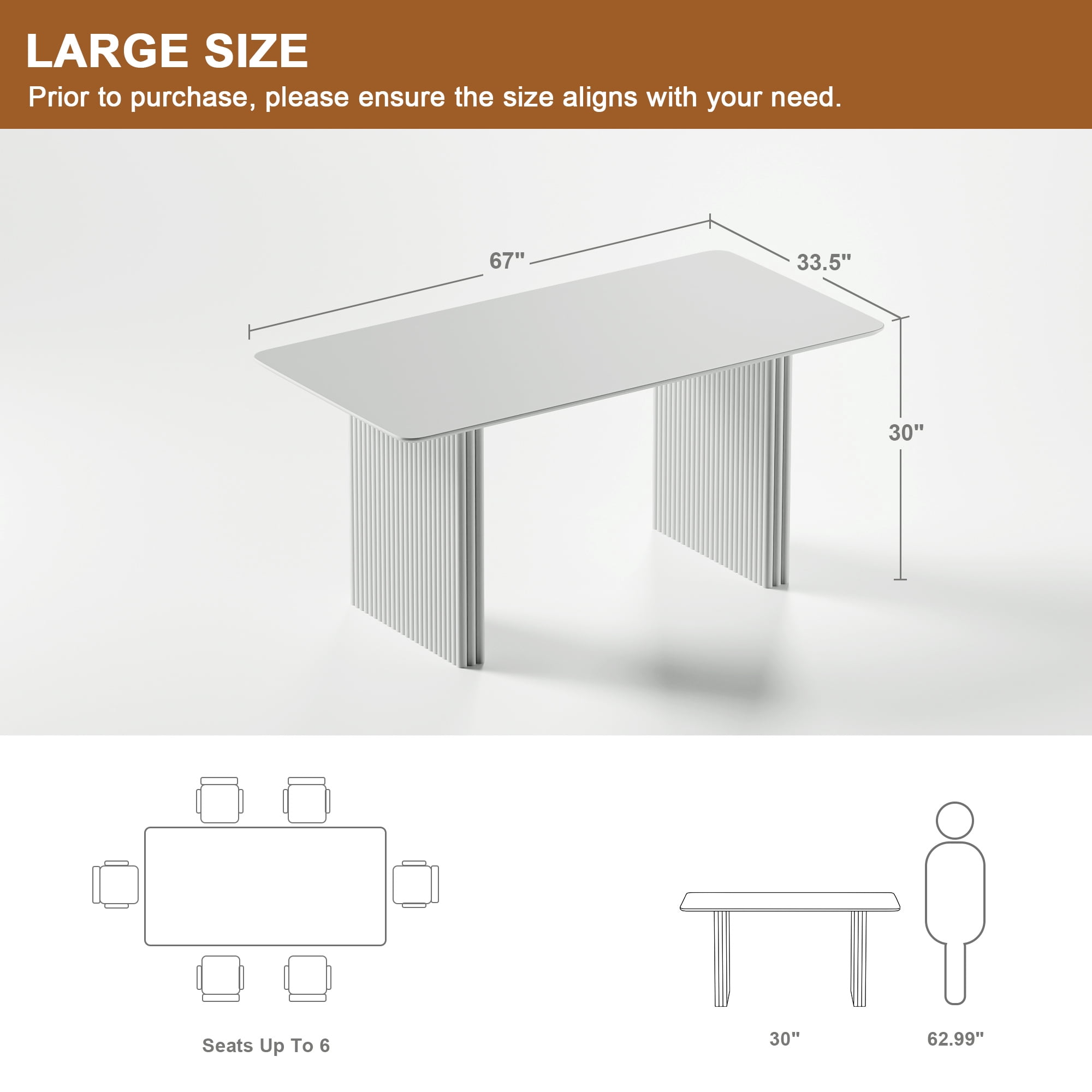 NeuType 33.5" Durable Dining Table, Oak