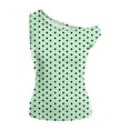 thumbnail image 6 of Feancey Women's One Shoulder Tank Tops Polka Dot Print Slim Fit Tanks Y2K Trendy Going Out Sleeveless T Shirts 2026 Summer Clothes Green L, 6 of 7