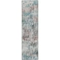 thumbnail image 2 of Addison Rugs Indoor/ Outdoor Accord Modern Brushstrokes Polyester Washable Rug New 2'3" x 7'6" Runner - Teal, 2 of 5