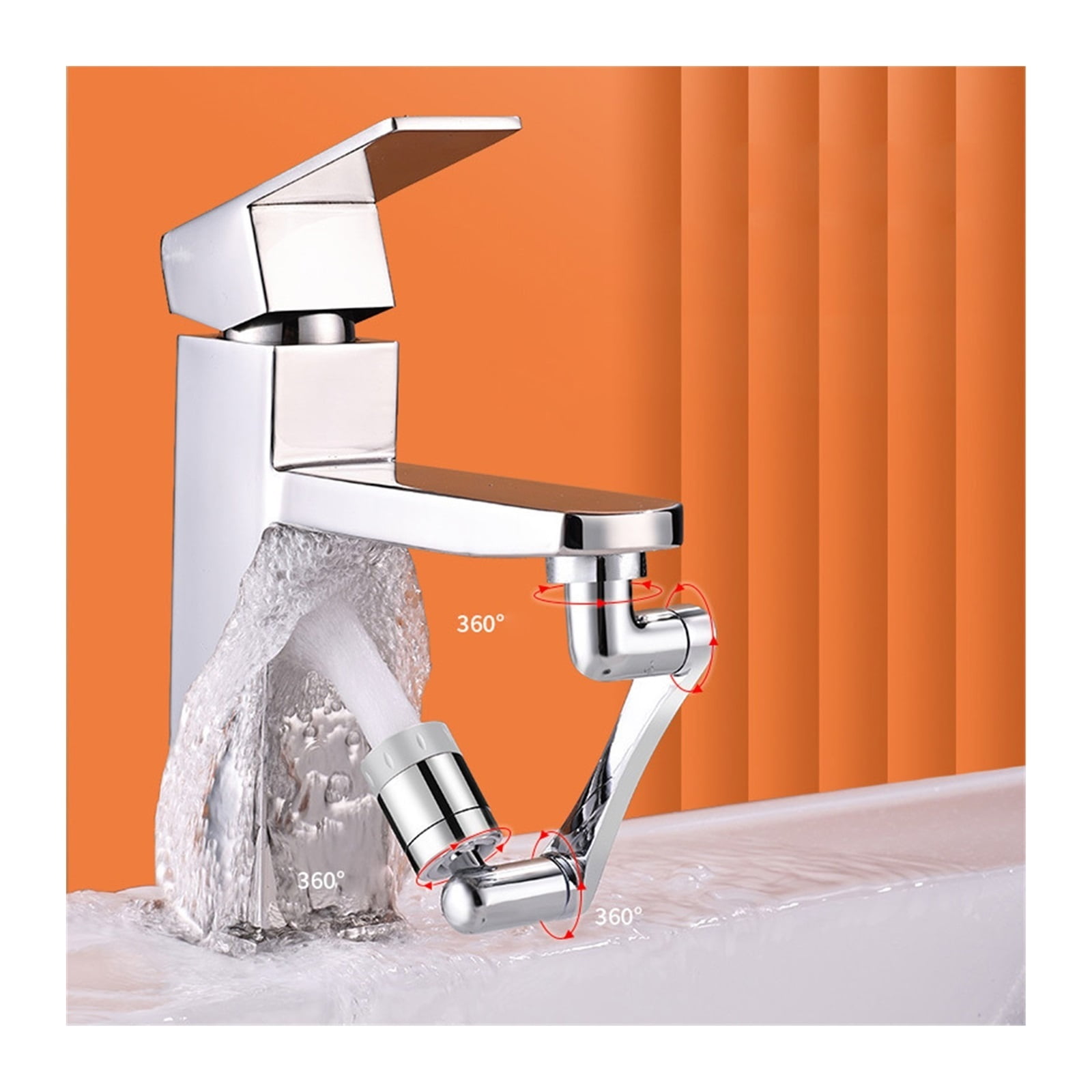 Universal 1080 Degree Rotatable Faucet Aerator Extender Plastic Splash Filter Faucets Bubbler Nozzle Robotic Arm 2 Modes Faucet ,Water Saving