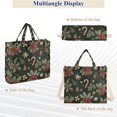 thumbnail image 6 of FORMRS Womens Corduroy Tote Bag Crossbody Shoulder Handbag with Pocket, Green Christmas Holly, 6 of 7