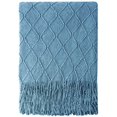 thumbnail image 1 of HTOOQ Knitted Throw Blanket Soft Sofa Throw Couch Blanket, 5HTOOQ "x6HTOOQ " Blue, 1 of 7