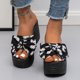 thumbnail image 4 of Amzcrzy Zapatos de mujer,Zapatos de mujer,Zapatillas de mujer, Sandalias con lazo y flores de boca de pez para mujer, cómodas zapatillas de suela gruesa Sandalias Mujer Zapatillas De Casa, 4 of 9