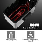 Costway Electric Deep Fryer 3.2 QT/12-Cup Stainless Steel 1700W with Frying Basket Silver