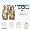 thumbnail image 5 of Lsque Mens Swim Trunks Hawaiian Pineappl Pattern - Bathing Suit Compression Liner - Beach Swim Shorts Swimwear - (S-3XL) - Stretch Quick Dry -Small, 5 of 9
