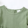 thumbnail image 4 of 2T Baby Girls Clothes 3T Girls 2PCS Denim Outfits Solid Color Round Neck Toddler Girls Short Sleeve Irregular Top Denim Pants Set Green, 4 of 8