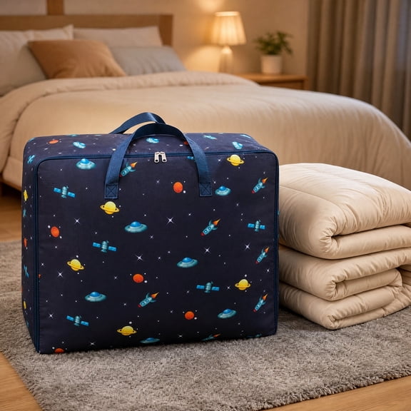 Waterproof Large Capacity Quilt Clothes Storage Bag with Handles Breathable Organizer for Blankets Bedding Closet Under Bed