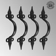 thumbnail image 2 of Renovators Supply Ornate Door Pull Handle Black Wrought Iron 10 1/2 in. Antique Vintage Rustic Spear Tip Design Door Handle Powder Coated Finish w/Screws Pack of 4, 2 of 7