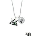 thumbnail image 2 of Delight Jewelry Resin Panda Bear Best Friends Silvertone Script Initial Disc - P - Charm Necklace, 20"+3", 2 of 4