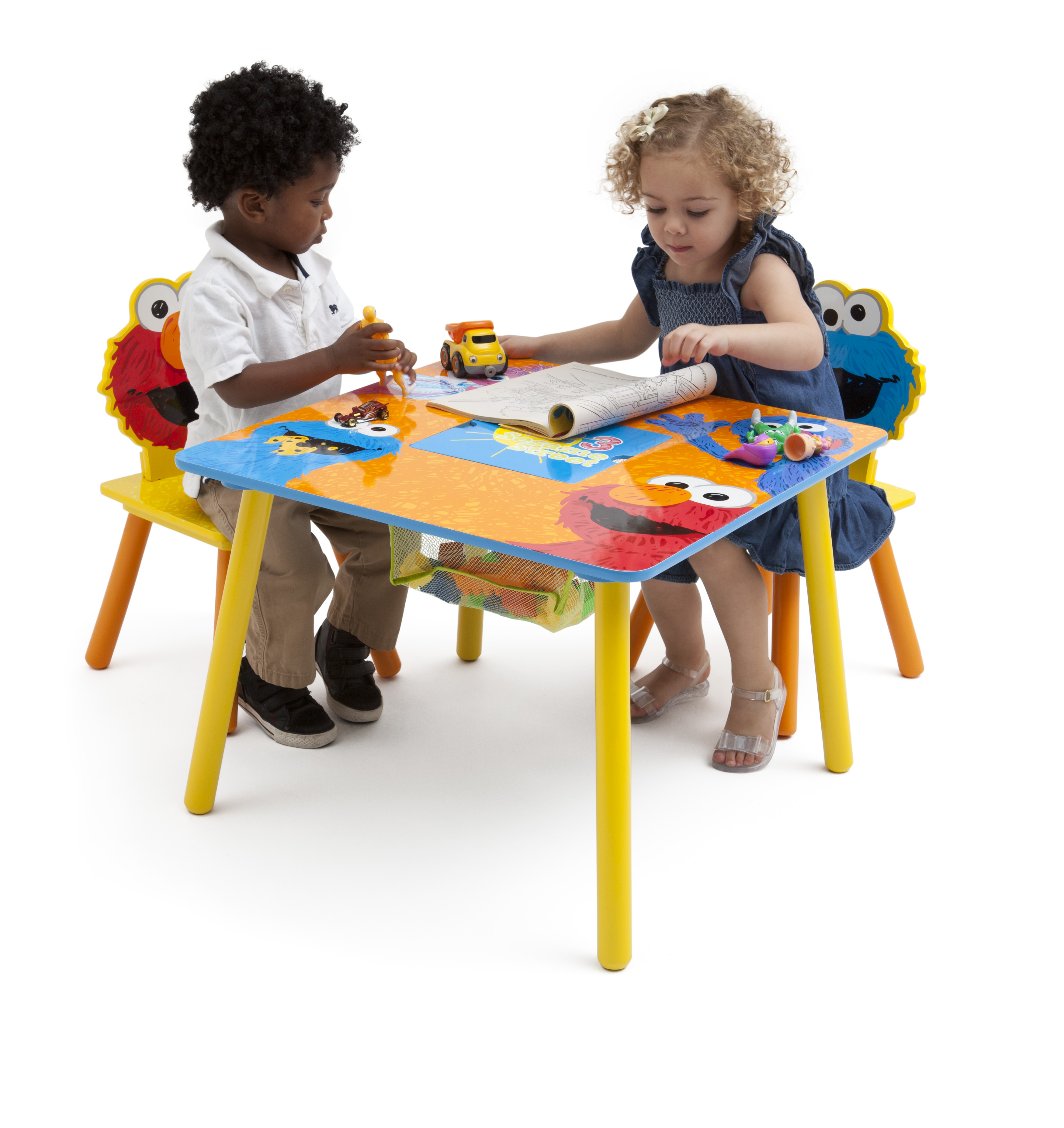 Sesame Street Wood Kids Storage Table and Chairs Set by Delta Children, Greenguard Gold Certified - image 4 of 8
