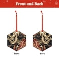 thumbnail image 2 of Zufioo Gothic Eastern Floral Skull Print Large Acrylic Christmas Ornaments, Suitable for Christmas Tree Christmas Holiday Party Pendant Decorations-Hexagon, 2 of 7