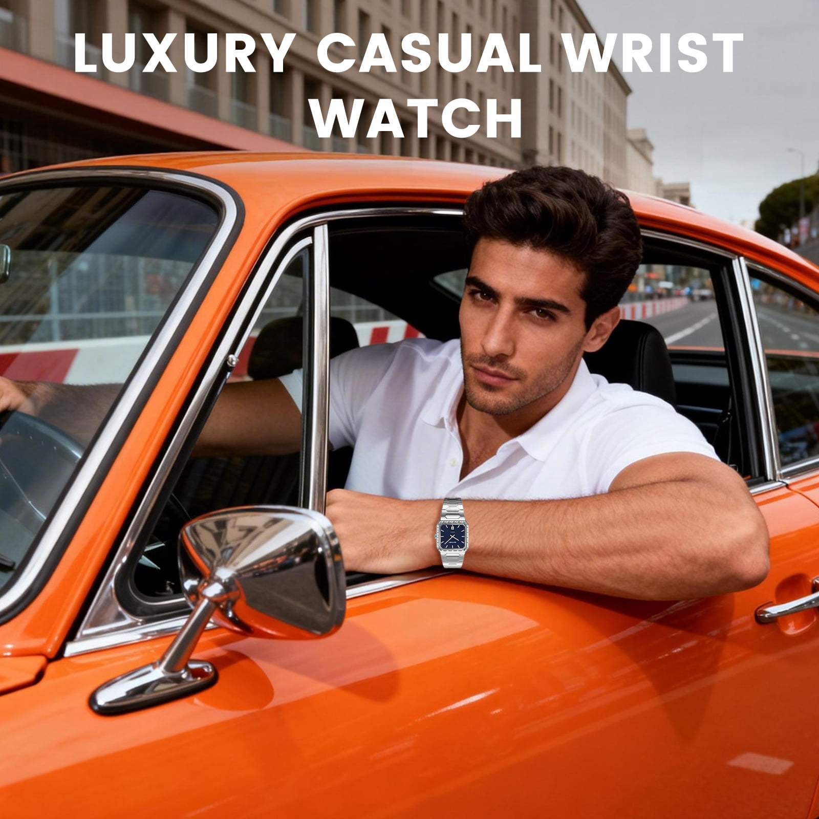 SKMEI Watches for Men Fashion Business Mens Watch Analog Quartz Big Face Luxury Classic Stainless Steel Waterproof Luminous Wristwatch