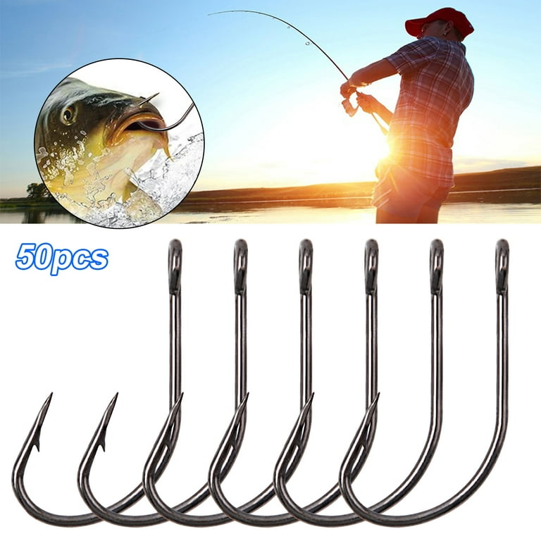 Star Home 50Pcs Fishing Hooks Sharp Fast Penetration High Strength  Rust-proof No Unhooking Lure Bait Barbed Hooks for Outdoor