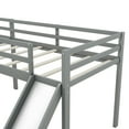Euroco Twin LShaped Low Loft Bed with Movable Shelves, Safety Rail