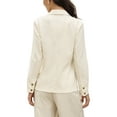 thumbnail image 3 of INSPIRE CHIC Cotton Linen Blazers for Women's Business Casual One Button Work Jacket Office Suit S Beige, 3 of 6