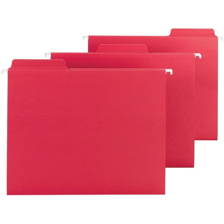 - Smead, SMD64096, FasTab Hanging Folders, 20 / Box, Red