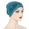 thumbnail image 3 of Hauaitttt Flower Head Hat Cap Ethnic Bohemian Floral Hair Cover Wrap Turban Headwear Turban Cap Pleated Hat Wrap Life Sweat Bands Headbands Men Headband Blend Mop Coil Headband Headbands for Women's, 3 of 3