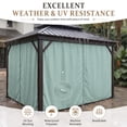 thumbnail image 6 of Kimunuk Outdoor Replacement Curtains for 12' X 14' Gazebo, Waterproof 4-Panels Calcite Blue Gazebo Universal Privacy Sidewall Curtains with Zipper for Patio Garden Backyard, Curtain Only, 6 of 9