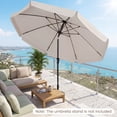 thumbnail image 5 of Costway 10 FT Scalloped Patio Umbrella with Push Button Tilt, Crank, 8 Fiberglass Ribs Beige, 5 of 10