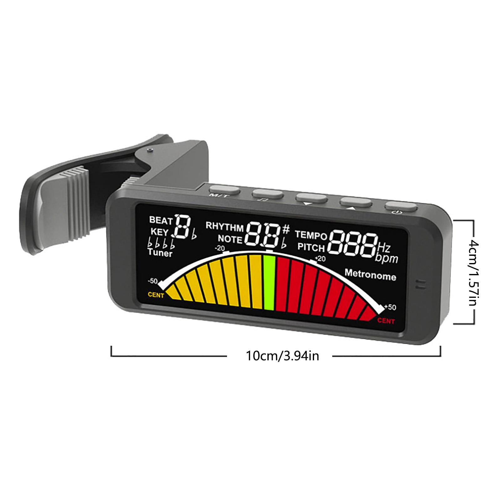 FMT-209 Guitar Tuner Clip-on, 2025 New 3 in 1 Metronome Tuner Tone Geneor for Chromatic Guitar Bass Ukulele Violin Musical Instrument Accory
