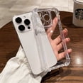 thumbnail image 3 of Funda de teléfono transparente a prueba de golpes para iPhone, carcasa trasera dura de silicona transparente, parachoques de lujo para iPhone 16, 15, 14, 13, 12, 11 Pro Max, XR, XS, 8 Plus Transparent, 3 of 6