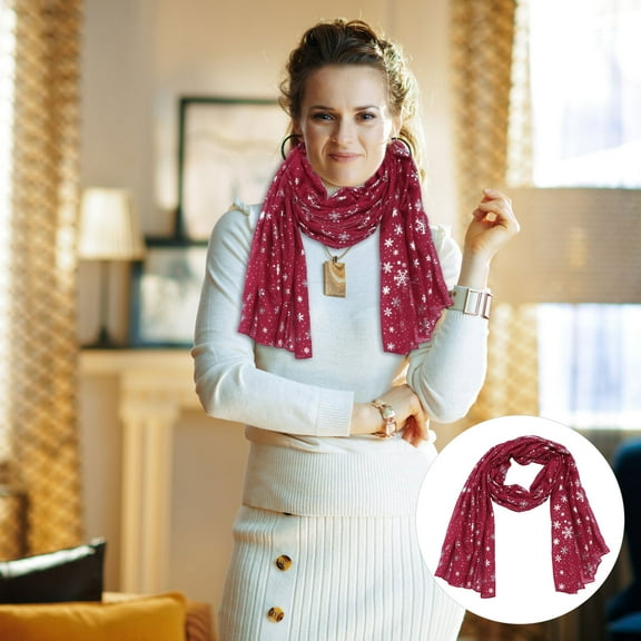 HOMEMAXS  Ladies Winter Scarves Christmas Scarf for Women Woman Miss Red