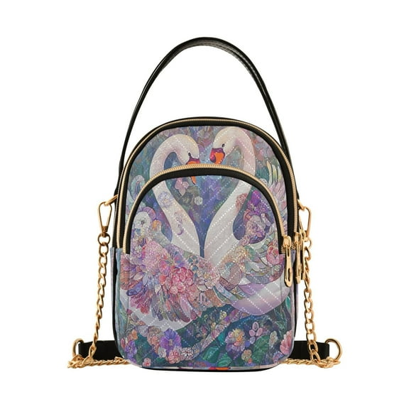 Cross Body Fashion Shoulder Waist Purse Bags Swan Love in Bloom Pocket Handbags