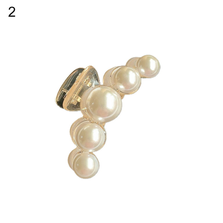Big Pearls Acrylic Hair Claw Large Size Vintage Hair Clip for Women Banana  Clip