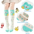 thumbnail image 5 of 6 Pairs Girls Knee High Socks - Colorful Cartoon Design Soft Cotton Knee Socks Mid-Calf Boot Socks for 3-12 Years Girls, 5 of 7