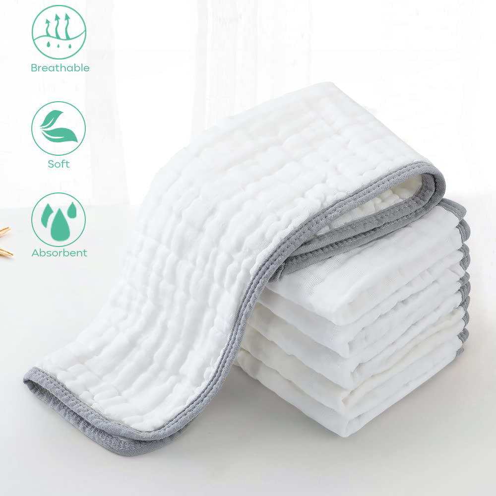 Baby Burp Cloths Baby For Sensitive Skin Facial Towels Absorbent Soft Fine 