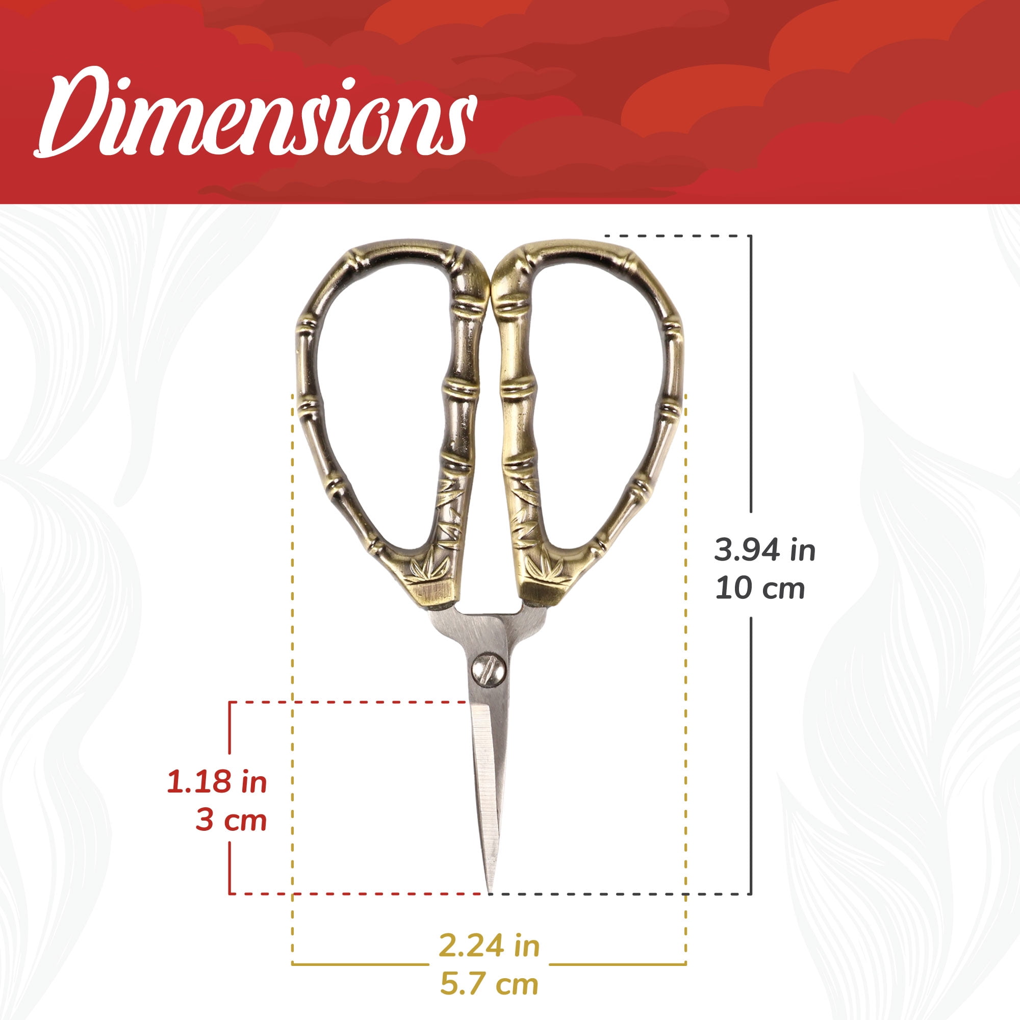 JubileeYarn Bamboo Stalk Embroidery Craft Scissors - Small - 3 Pairs