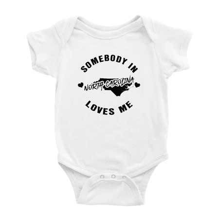 

Somebody in North Carolina Loves Me Cute Baby Bodysuit 6-12 Months