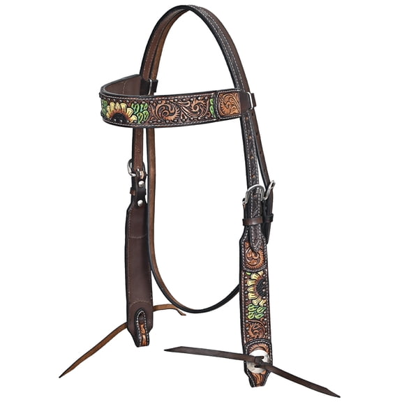 HILASON Western Horse Headstall American Leather Brown