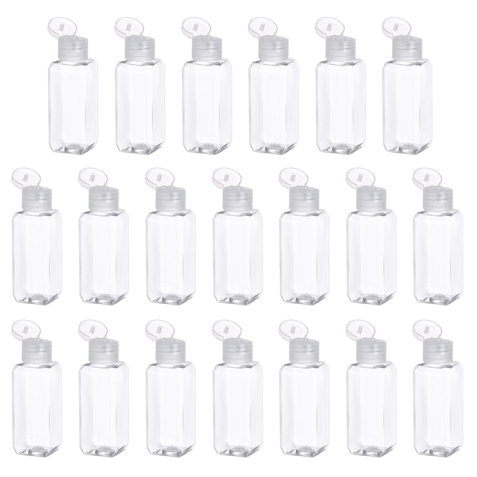 FELTECHELECTR 20Pcs Reusable Empty Travel Bottle Clear Plastic Containers for Storage and Outdoor Camping