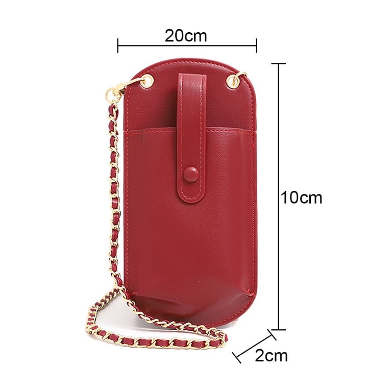 Small Crossbody Bags for Women Leather Shoulder Cellphone Purses Zippered  Designer Wallet,Red - Walmart.com