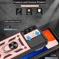 thumbnail image 2 of Compatible with Galaxy A14 5G Phone Case,Samsung A14 5G Case with HD Screen Protector with Slide Camera Cover, 360°Rotation Ring Kickstand [Military Grade] Case for Galaxy A14 5G, Rose Gold, 2 of 14