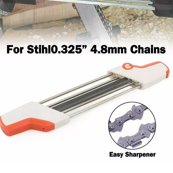 STIHL Compatible 2-in-1 Chainsaw Chain Sharpener File 3/16" (4.8mm) - Professional Quick Sharpening Tool with Depth Gauge