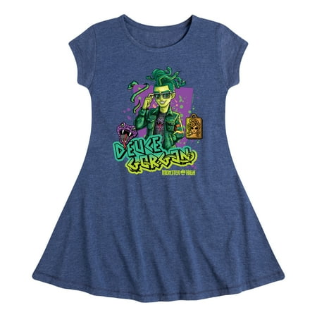 

Monster High - Deuce Gorgon - Toddler And Youth Girls Fit And Flare Dress