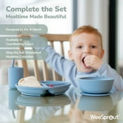 WeeSprout Suction Bowls for Baby & Toddlers (Set of 2) - 100% Silicone w/ Plastic Lid