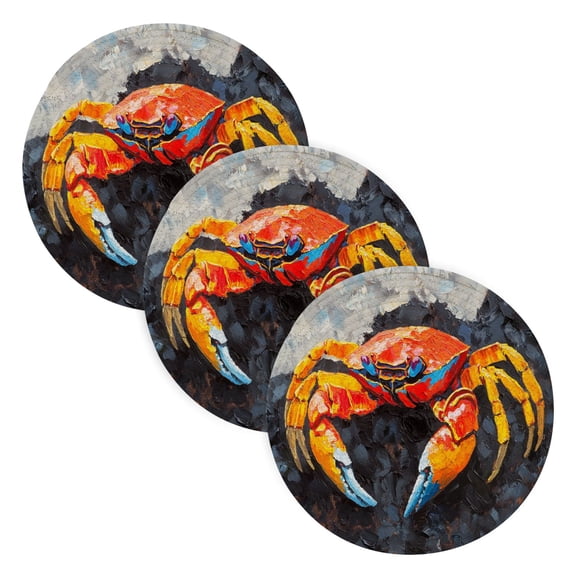 BZSMCE Mats for Pots,Pans Place Crab Panttern Simple Style Pattern Pot Mats