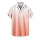 thumbnail image 5 of Blusa y camisa de manga corta con cuello vuelto para hombre, blusa informal de moda con cuello vuelto, estampado degradado, camisa de manga corta con botones, blusa de poliéster para hombre, 5 of 6