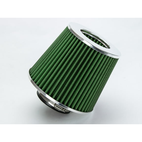 Green Rtunes Racing Inlet Short/Truck Air Intake Cone Replacement Quality Dry Air Filter (2.75")