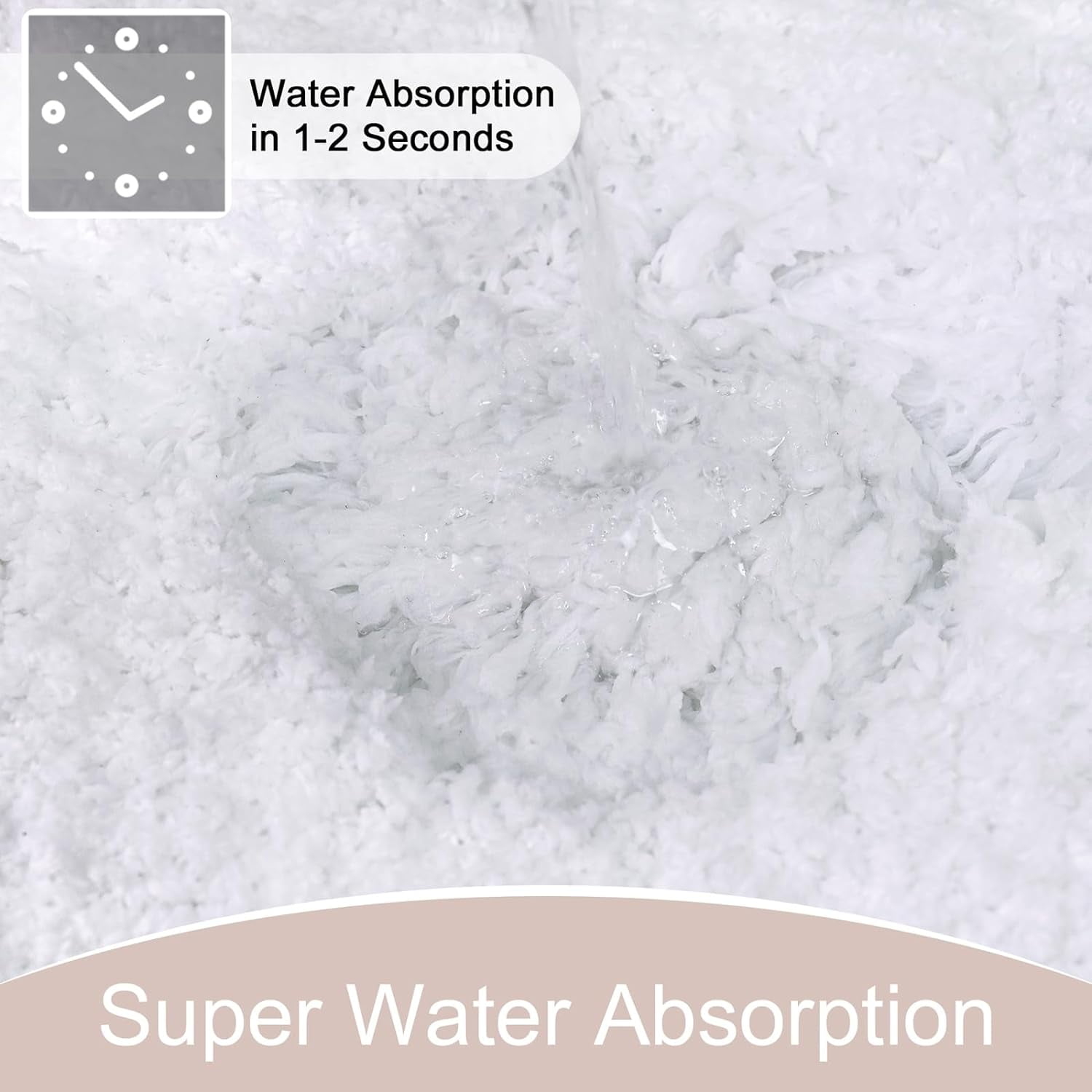Luxury Long Bathroom Runner Rug, 24x60 Inch Thick Soft and Absorbent Non Slip Bath Mat, Rubber Backing Quick Dry Rugs Carpets, Machine Washable Plush Mats for Shower Floor, White