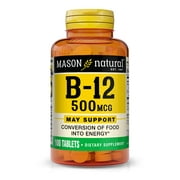 Mason Natural Vitamin B12 500 Mcg with Calcium - Healthy Conversion of Food into Energy, 100 Tablets