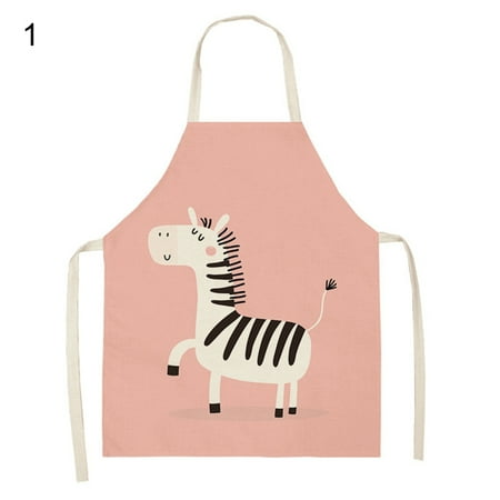 

UDIYO Apron Multi-use Tear-resistant Apron Cotton Flax Creative Cartoon Animal Pattern Cooking Apron for Home
