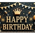 thumbnail image 3 of Yatrandify Golden Crown Birthday Banner Glittering Balloons Decorative Design for Birthday Party Celebration Indoor Decoration Photo Shoot, 3 of 7