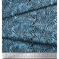 thumbnail image 3 of Soimoi Blue Silk Fabric Leopard & Wild Animal Skin Print Fabric by The Yard 42 Inch Wide, 3 of 3