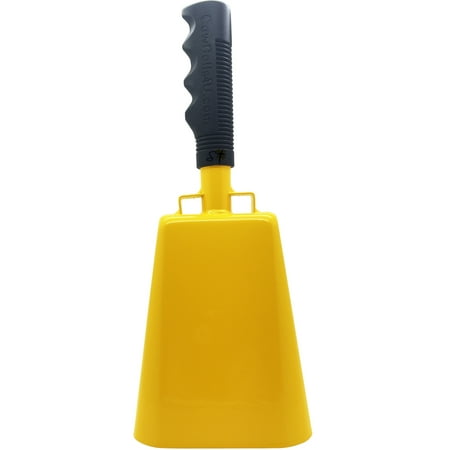 11.2 inch Golden Yellow Bell Black Handle Cowbell with Stick Grip Handle Used for Cheering at Sporting Events - Cow Bell by Stewart Tradingâ?¢