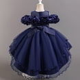 thumbnail image 2 of KaLI_Store Teen Flower Girl Dress Sleeveless Puff Lace Dress Wedding Evening Dance Gown Dresses(A03-Navy,Size 11-12 T), 2 of 6